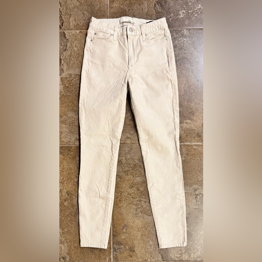 Ella Moss High Rise Skinny Ankle Jeans. Cream/gold. Size 25